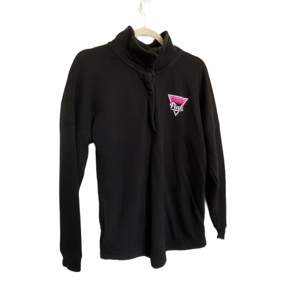 PINK Victoria’s Secret Varsity Quarter Snap Oversized Sweater - Picture 5 of 11